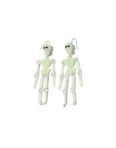 Accesoriu petrecere Claire`s Glow In The Dark Jointed Skeleton Drop Earrings 10236, 02, bb-shop.ro