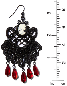 Accesoriu petrecere Claire`s Skeleton Cameo Beaded Chandelier Drop Earrings 10366, 001, bb-shop.ro