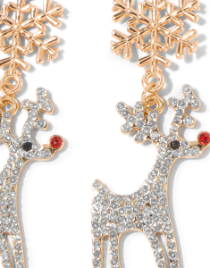 Accesoriu petrecere Claire`s Crystal Studded Reindeer Drop Earrings 46744, 001, bb-shop.ro