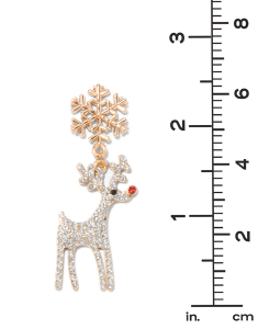 Accesoriu petrecere Claire`s Crystal Studded Reindeer Drop Earrings 46744, 002, bb-shop.ro