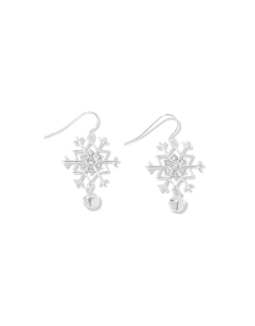 Accesoriu petrecere Claire`s Silver Sparkle Snowflake Jingle Bell Drop Earrings 46441, 02, bb-shop.ro