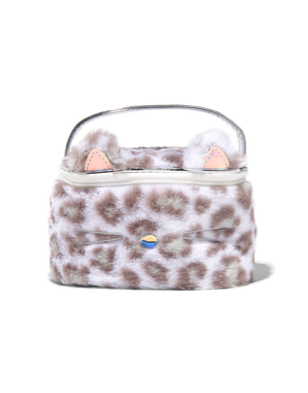 Geanta cosmetice Claire`s Club Furry Snow Leopard 11055, 1, bb-shop.ro