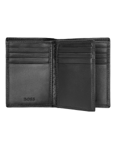 Genti, rucsacuri si accesorii unisex, Suport de carduri Hugo Boss Classic trifold Smooth Black HLF403A, bb-shop.ro