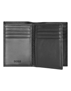 Genti, rucsacuri si accesorii unisex, Suport de carduri Hugo Boss Classic trifold Grained Black HLF416A, bb-shop.ro