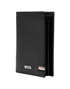 Suport de carduri Hugo Boss Iconic trifold Black HLF421A, 002, bb-shop.ro