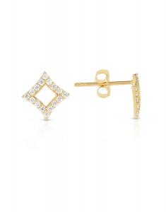 Bijuterii stud cubic zirconia, Cercei Bijuterie Aur Shapes, bb-shop.ro