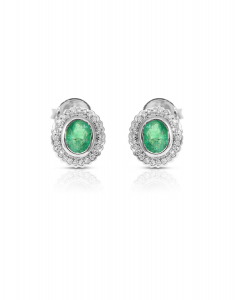Bijuterii dama smarald, Cercei Bijuterie Aur Colour Stones E24195E-W, bb-shop.ro