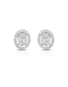 Bijuterii stud dama, Cercei Aur 14 Kt Baguette E084901-W, bb-shop.ro