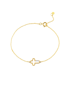 Bijuterii rolo aur 14 kt diamant, Bratara Ekan Diamonds Cross XB4376M0, bb-shop.ro