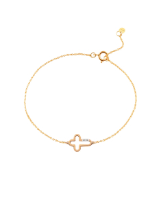 Bratari diamant aur, Bratara Ekan Diamonds Cross XB4376MR, bb-shop.ro