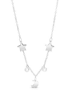 Bijuterii brillo aur, Colier Aur 14 Kt Stea si Semiluna NK11430W, bb-shop.ro