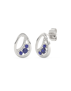 Bijuterii aur 14 kt safir, Cercei Aur 14 Kt Colors of Life EU04885EF0025-SA-W, bb-shop.ro