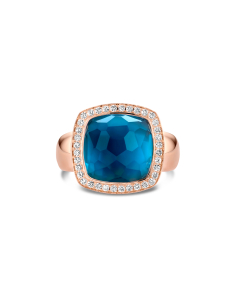 Inel Tirisi Jewelry Milano din aur 18 kt cu diamante si topaz TR9361-1LBT-P, 001, bb-shop.ro