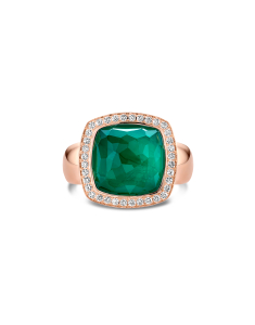 Inel Tirisi Jewelry Milano din aur 18 kt cu diamante si smarald TR9361-1EM-P, 001, bb-shop.ro