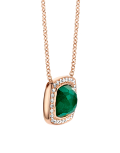 Colier Tirisi Jewelry Milano din aur 18 kt cu diamante si smarald TP9186EM-P, 001, bb-shop.ro