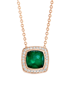 Colier Tirisi Jewelry Milano din aur 18 kt cu diamante si smarald TP9186EM-P, 004, bb-shop.ro