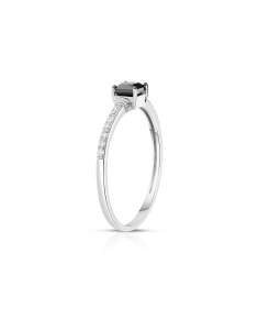 Inel de logodna Vida din aur 18 kt solitaire pave cu diamant negru 71526Q-LD8WT, 001, bb-shop.ro