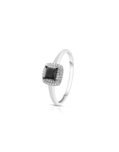 Inel de logodna Vida din aur 18 kt halo cu diamant negru 71547Q-LD8WT, 02, bb-shop.ro