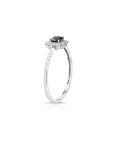 Inel de logodna Vida din aur 18 kt halo cu diamant negru 71533Q-LD8WN, 001, bb-shop.ro