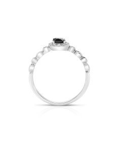 Inel de logodna Vida din aur 18 kt halo cu diamant negru 71535Q-LD8WT, 002, bb-shop.ro