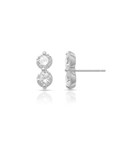 Cercei stud aur 14 kt, Cercei aur 14 kt stud lung si cubic zirconia JE11412W, bb-shop.ro