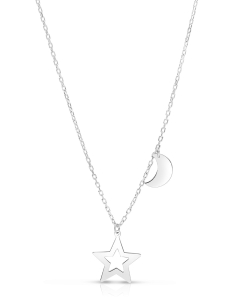 Bijuterii dama cubic zirconia aur, Colier aur 14 kt stea si luna, bb-shop.ro