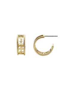 Cercei Fossil Sutton Golden Icons Hoop JF04122710, 001, bb-shop.ro
