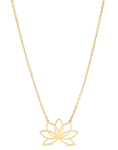 Colier aur 14 kt floare de lotus GL3262Y, 02, bb-shop.ro