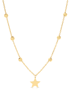 Bijuterii forzatina, Colier aur 14 kt stea si sfere GL3166Y, bb-shop.ro