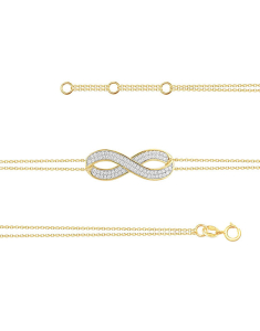 Bratara Bratara aur 14 kt lant dublu infinit cu diamante QB4051H, 001, bb-shop.ro