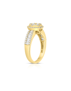 Inel de logodna aur 14 kt bouquet pave cu diamante RG097613-214-Y, 001, bb-shop.ro