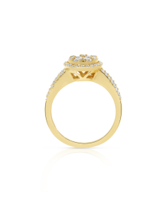 Inel de logodna aur 14 kt bouquet pave cu diamante RG097613-214-Y, 002, bb-shop.ro