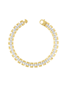 Bijuterii barbatesti aur, Bratara aur 14 kt link AU075-YW, bb-shop.ro