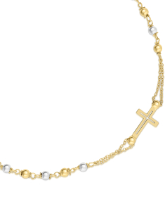 Bratara aur 14 kt rosario bicolor FR100-BR2-YW, 002, bb-shop.ro