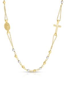 Colier aur 14 kt rosario bicolor FR100-CL2-YW, 001, bb-shop.ro
