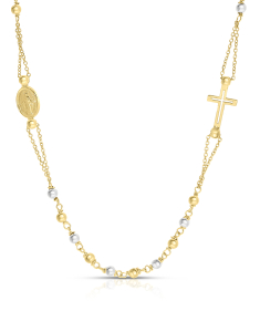 Bijuterii dama, Colier aur 14 kt rosario bicolor FR100-CL2-YW, bb-shop.ro
