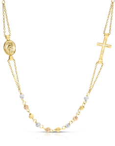 Colier aur 14 kt rosario multicolor FR095-CL3-YWP, 001, bb-shop.ro