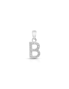 Pandantiv argint 925 litera B si cubic zirconia BB41CI-RH-W-B, 02, bb-shop.ro