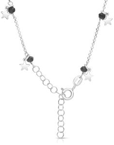 Colier argint 925 cu stele si cristale negre BB69C-RH-BK, 002, bb-shop.ro