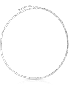 Colier argint 925 semi tennis si cubic zirconia BB9C-RH-W, 02, bb-shop.ro
