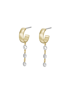 Cercei Fossil Sadie Shine Bright Gold Plated Hoops JA7134998, 002, bb-shop.ro