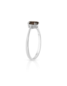 Bijuterii BIJUTERII AUR 18 KT, Inel aur 18 kt cu diamante si cuart fumuriu R24400SMQ-W, bb-shop.ro