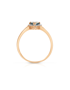 Bijuterii topaz, Inel aur 18 kt cu diamante si topaz london R24692LBT-P, bb-shop.ro