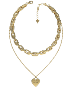 Colier Colier Guess Falling in Love dublu lant cu inima si cristale JUBN02227JWYGT-U, 02, bb-shop.ro