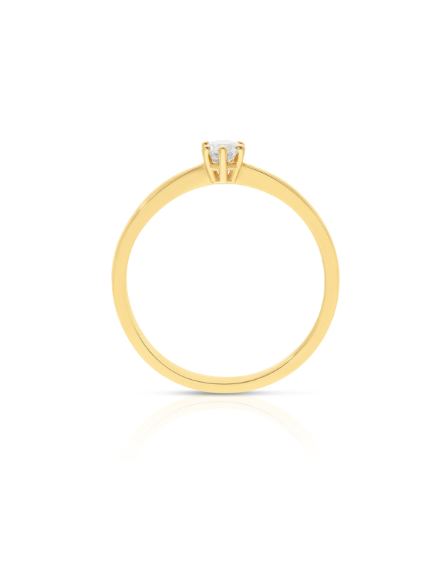 Inel de logodna aur 14 kt solitaire cu diamant RG082189-15-214-0.16CT, 2, bb-shop.ro