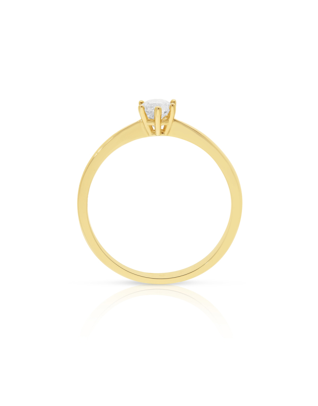 Inel de logodna aur 14 kt solitaire cu diamant RG082189-25-214-0.26CT, 2, bb-shop.ro
