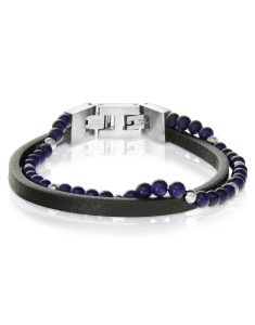 Bratara Free Spirit piele si beads lapis lazuli BRU01600-LL, 02, bb-shop.ro