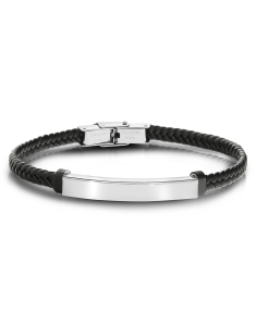 Bijuterii barbatesti, Bratara Free Spirit piele si placuta BRU02349, bb-shop.ro