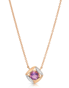 Bijuterii ametist VIDA, Colier Vida Colors of Life aur 18 kt cu diamante si ametist 19747U-AM8RT, bb-shop.ro