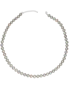 Colier argint 925 cu perle de cultura POTATO DYED GREY 7.5-8A-RH-44CM, 02, bb-shop.ro